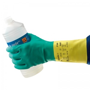 Ansell AlphaTec 87-900 Bi-Colour Chemical-Resistant Gauntlet Gloves